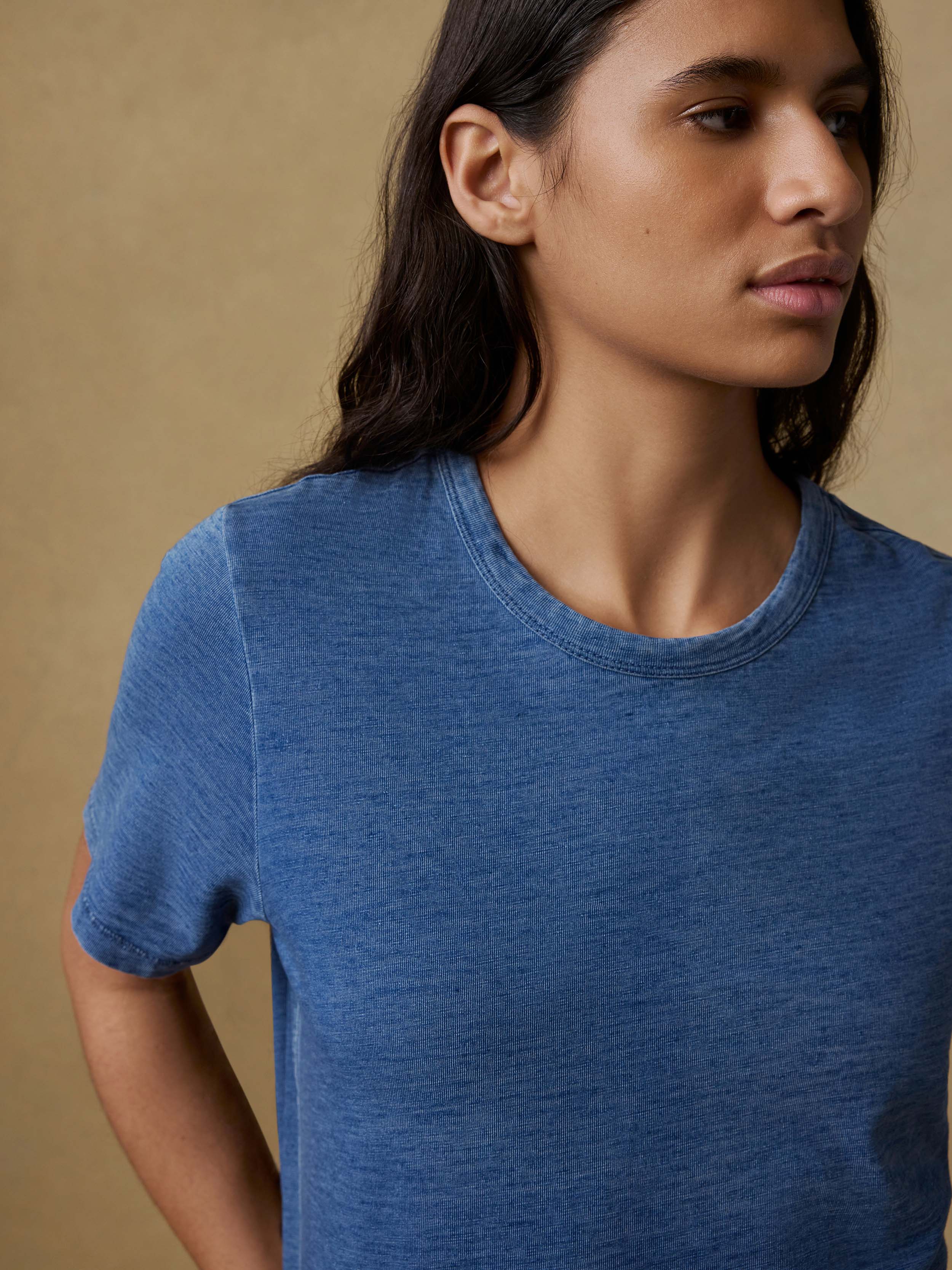 Sunwashed Regenerative Tee - Medium Indigo Wash - Image 5