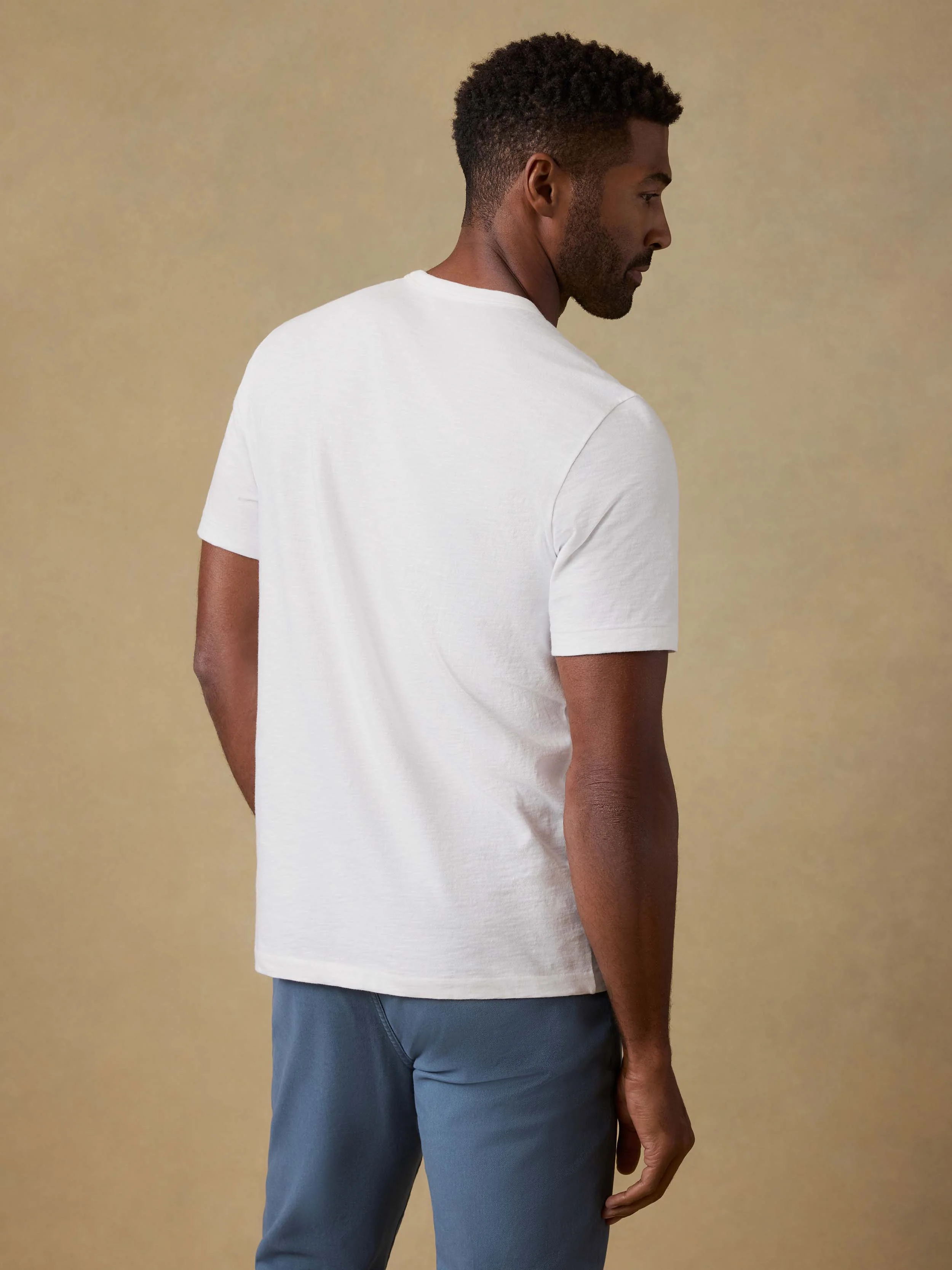 Sunwashed Regenerative Pocket Tee - White - Image 4
