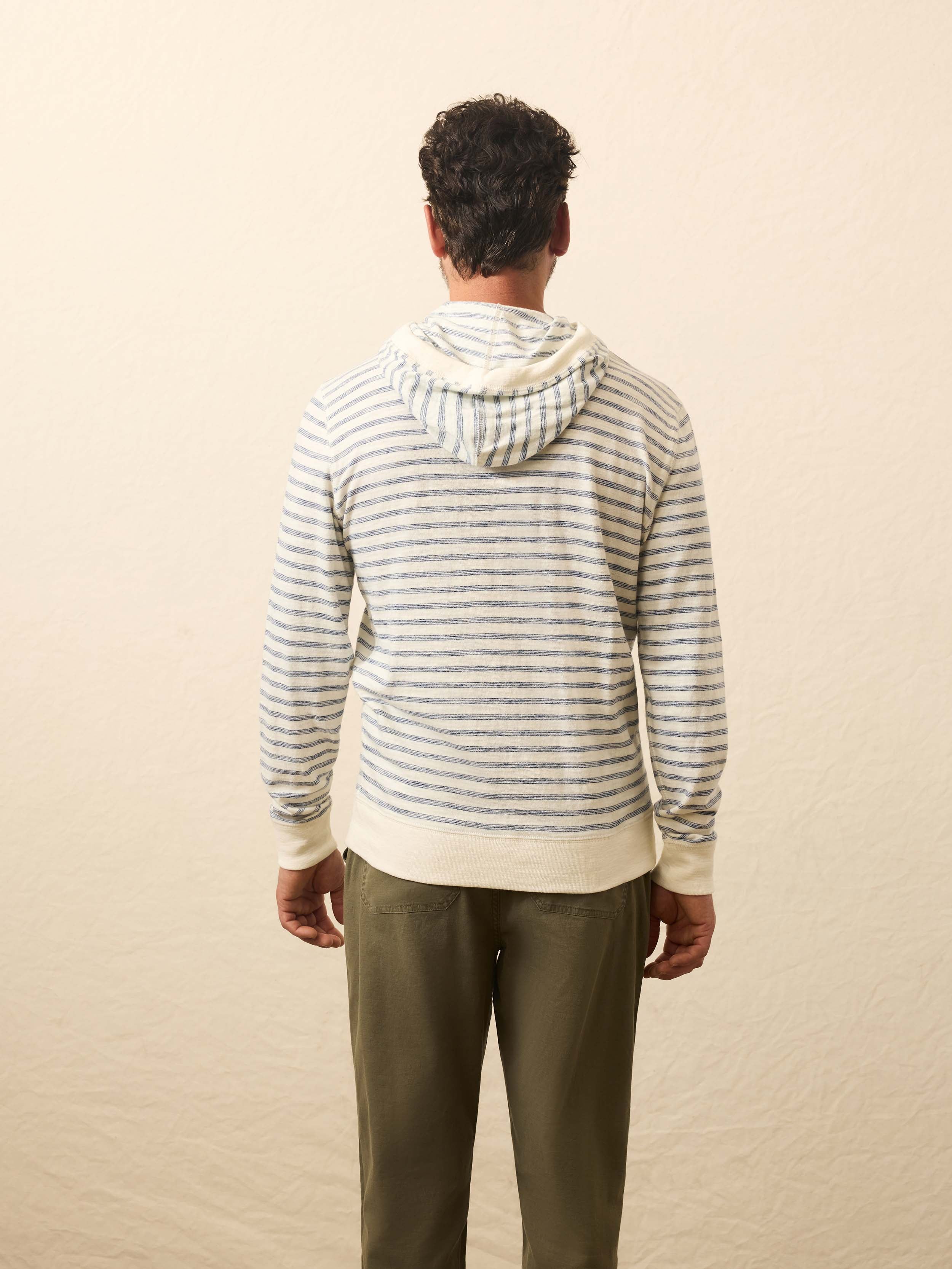 Sunwashed Organic Hoodie - Pearl Ocean Stripe - Image 2