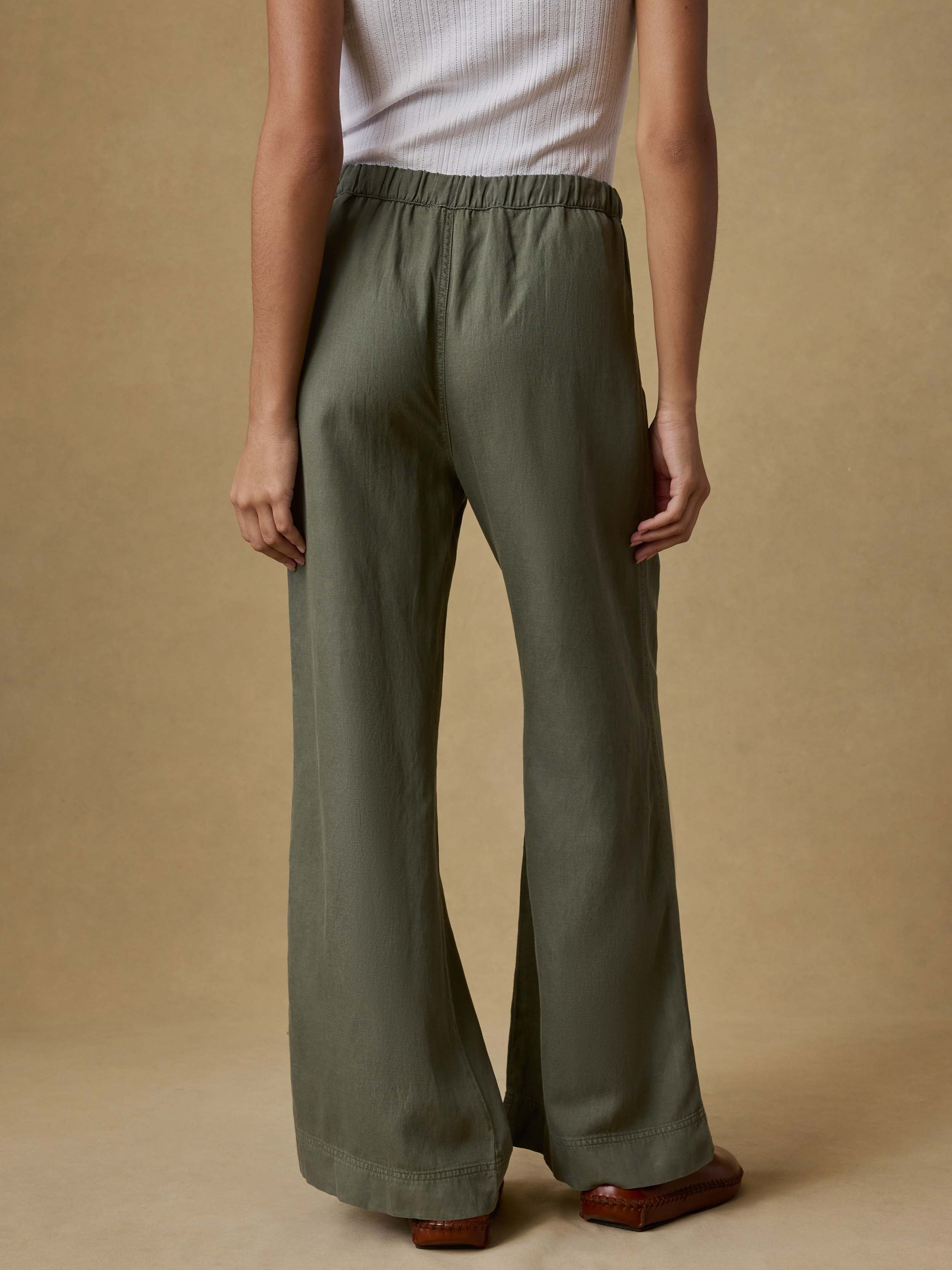 Topanga Drape Pant - Thyme - Image 3