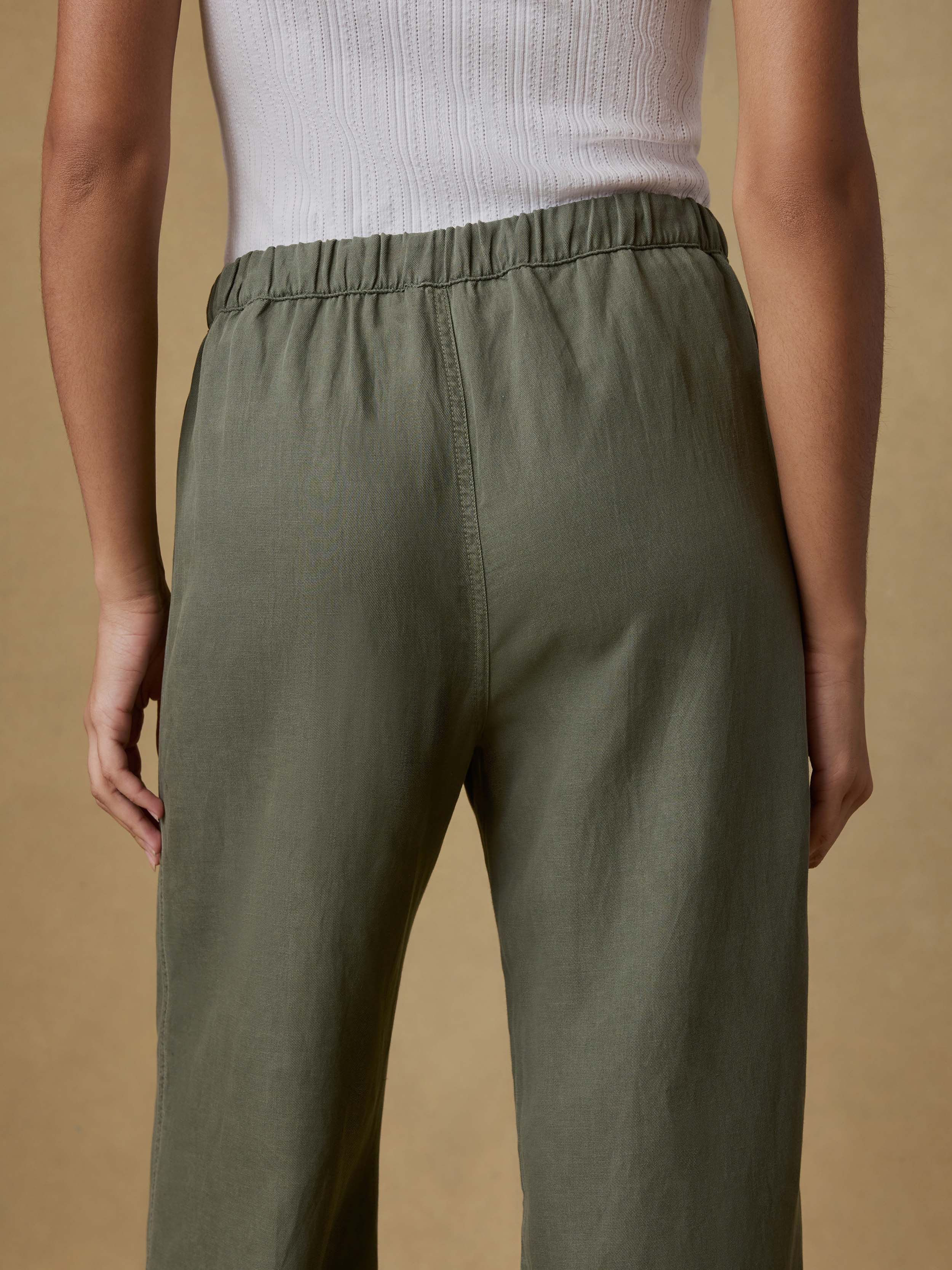 Topanga Drape Pant - Thyme - Image 5