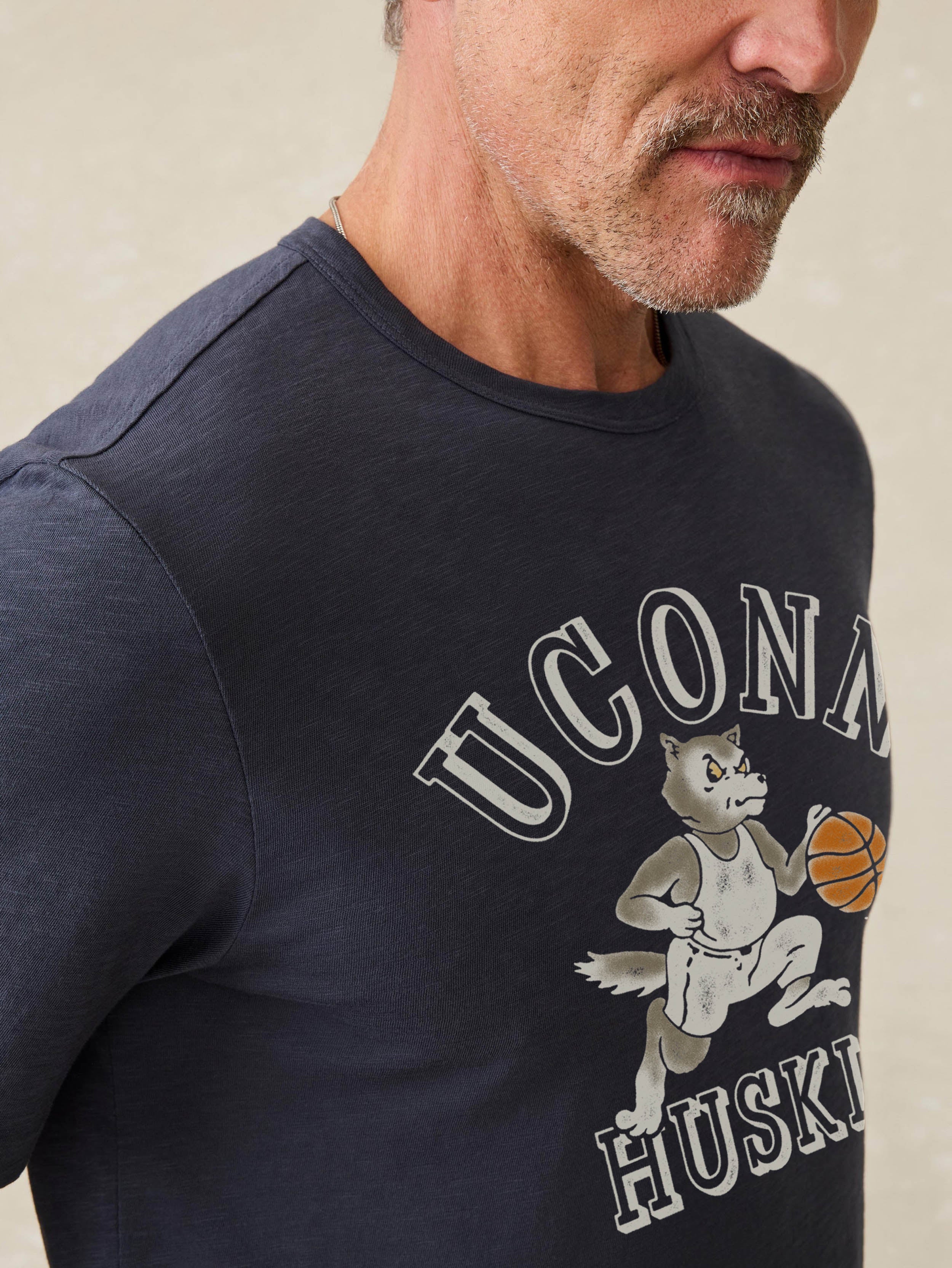University of Connecticut Sunwashed Tee - Dune Navy - Image 2