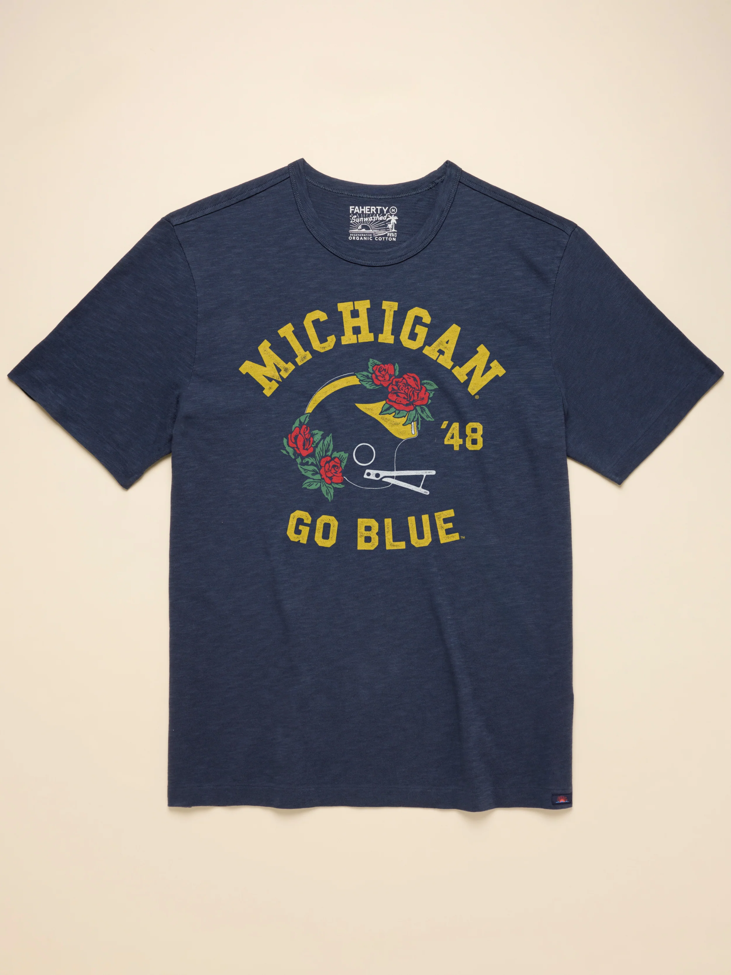 University of Michigan Sunwashed Tee - Dune Navy - Image 4